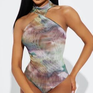 Fashion Nova Multicolor Tie-Dye Bodysuit